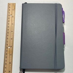 5 for $10: Feela Gray Hardcover Notebook plus Purple Pilot G-2 05 in Pen Holder